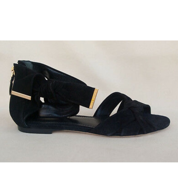 Louis Vuitton black suede cocktail flat sandals - Picture 7 of 7